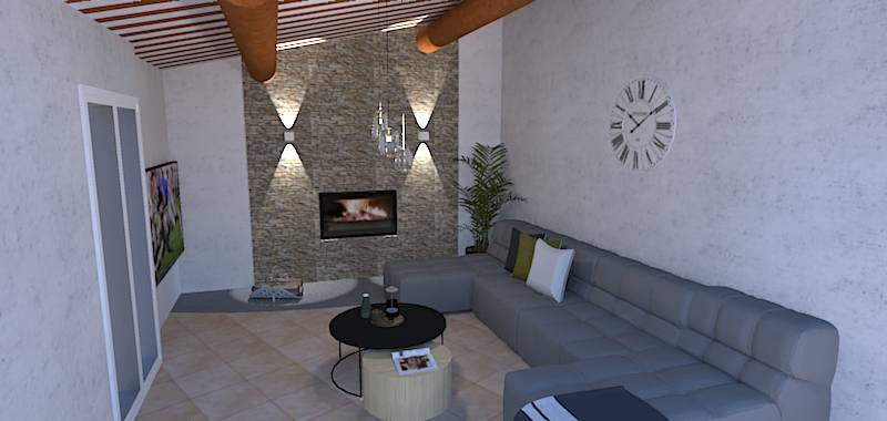 Conception de plans 3D pour la création de murs de salon pour un client de Saint Victoret dans le 13